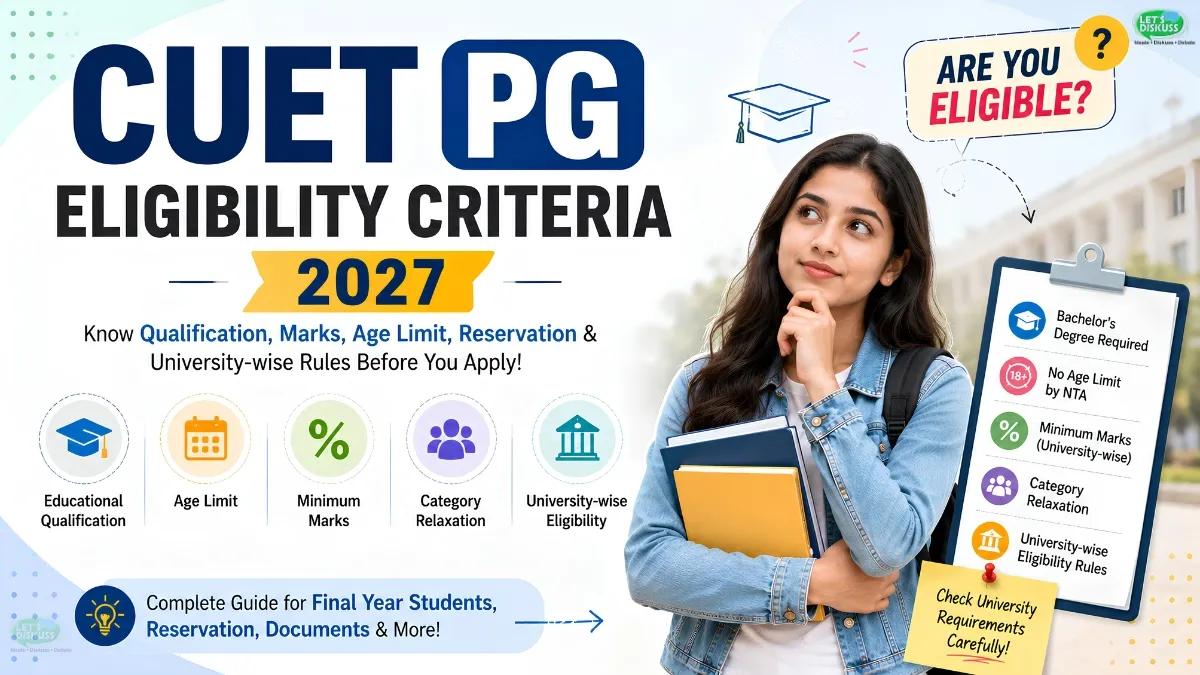 CUET PG Eligibility Criteria 2027: Qualification, Marks, Age Limit & Course-Wise Requirements