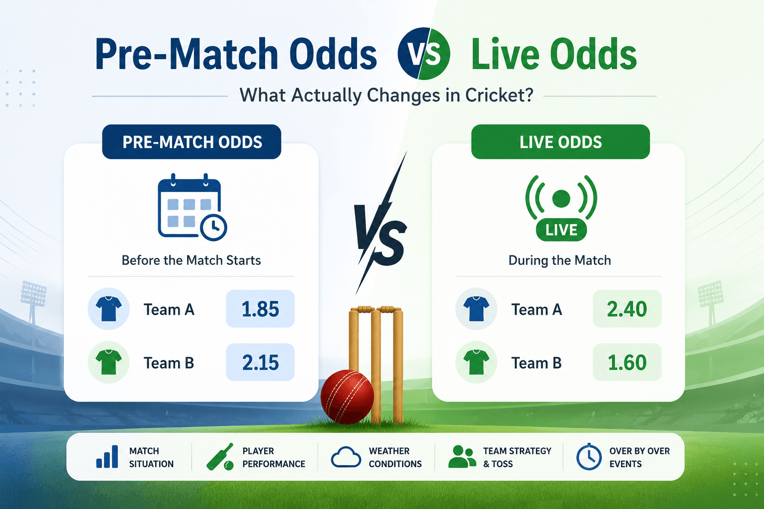 Pre-Match Odds vs Live Odds What Actually Changes in Cricket?