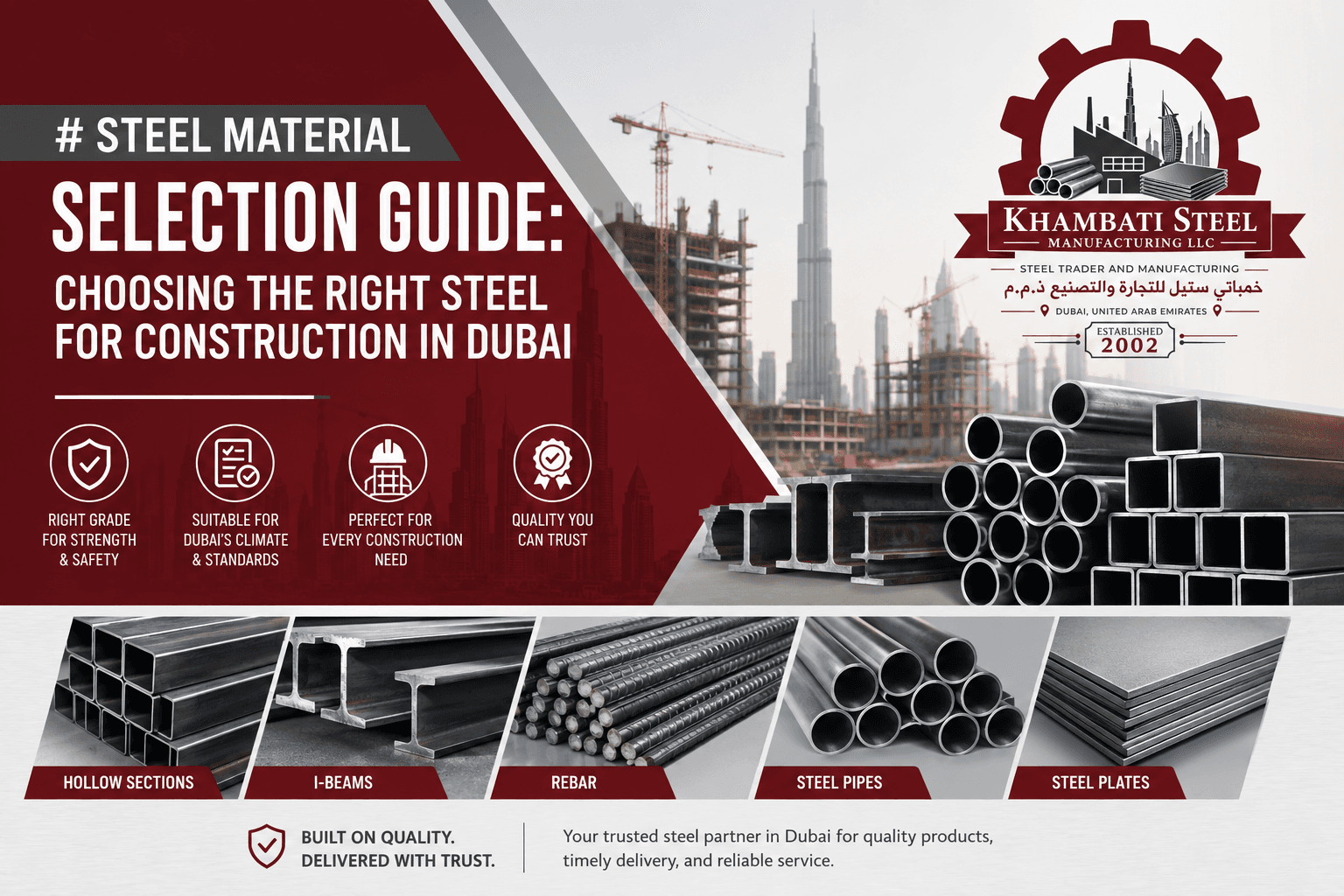 Steel Material Selection Guide: Choosing the Right Steel for Construction in Dubai