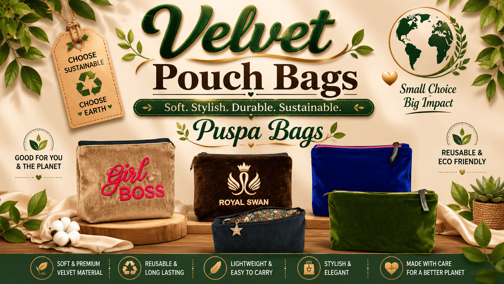 Velvet Pouch Bags – Luxury & Elegant Packaging Pouches for Global Buyers
