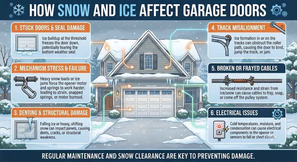 •	How Snow and Ice Affect Garage Doors