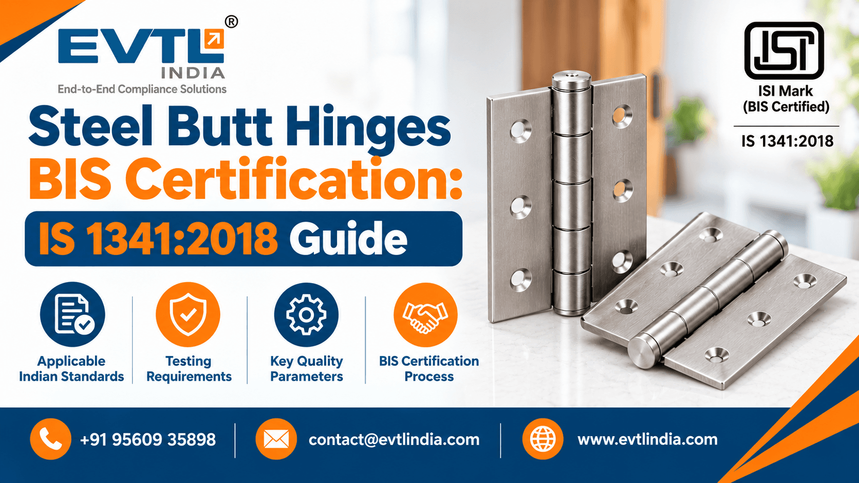 Steel Butt Hinges BIS Certification: IS 1341:2018 Guide