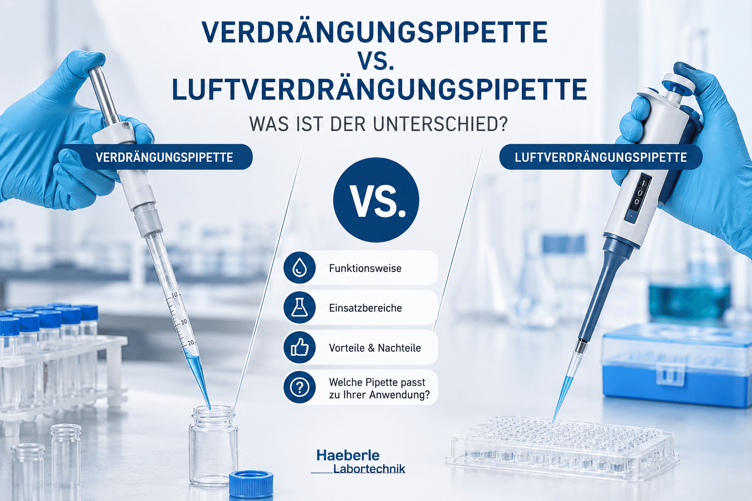 Verdrängungspipette vs. Luftverdrängungspipette: Was ist der Unterschied?