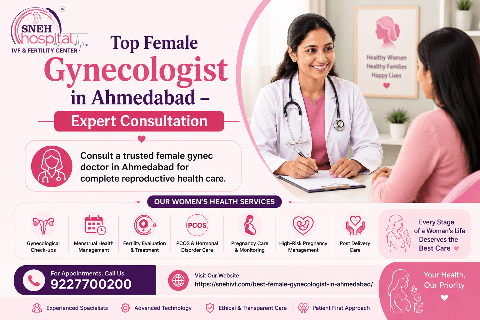 Top Female Gynecologist in Ahmedabad – Expert Consultation