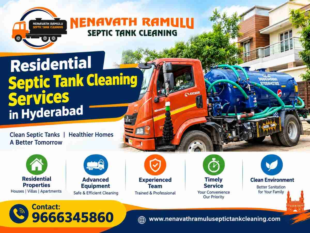 Complete Residential Septic Tank Cleaning Services in Hyderabad from Nenavath Ramulu