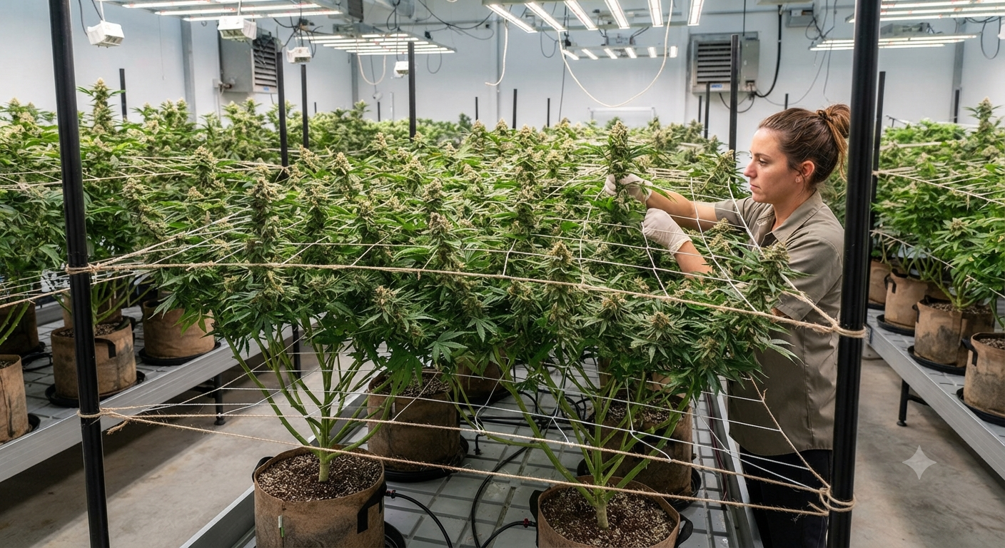 How Trellising Helps Manage Cannabis Plant Canopies