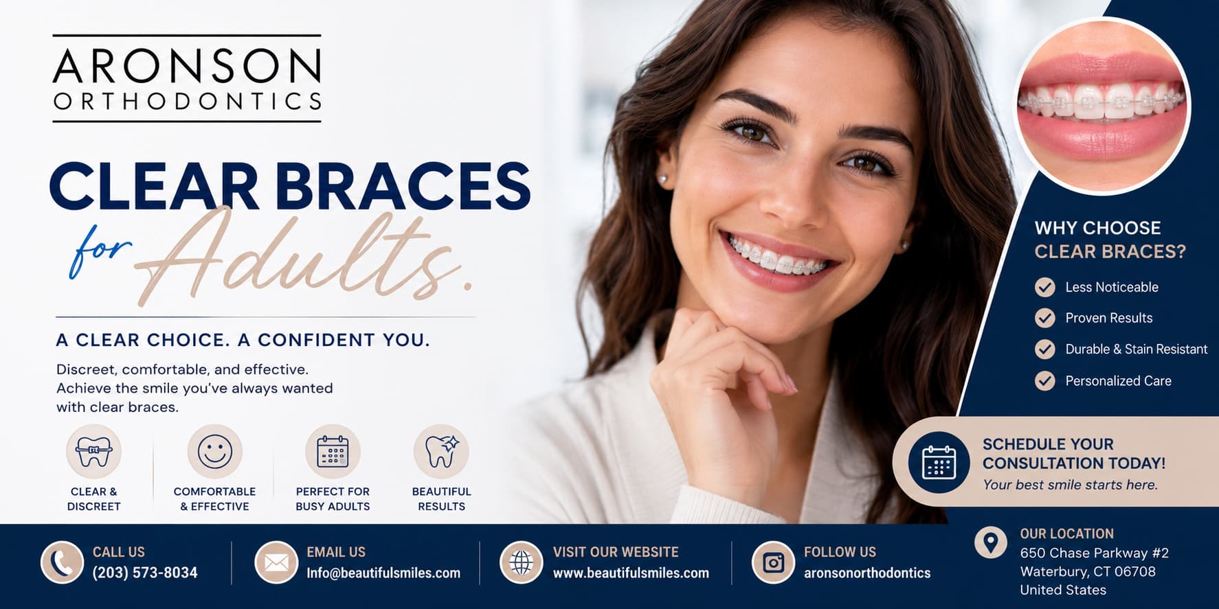 Clear Braces for Adults in Southbury & Waterbury | Aronson Orthodontics