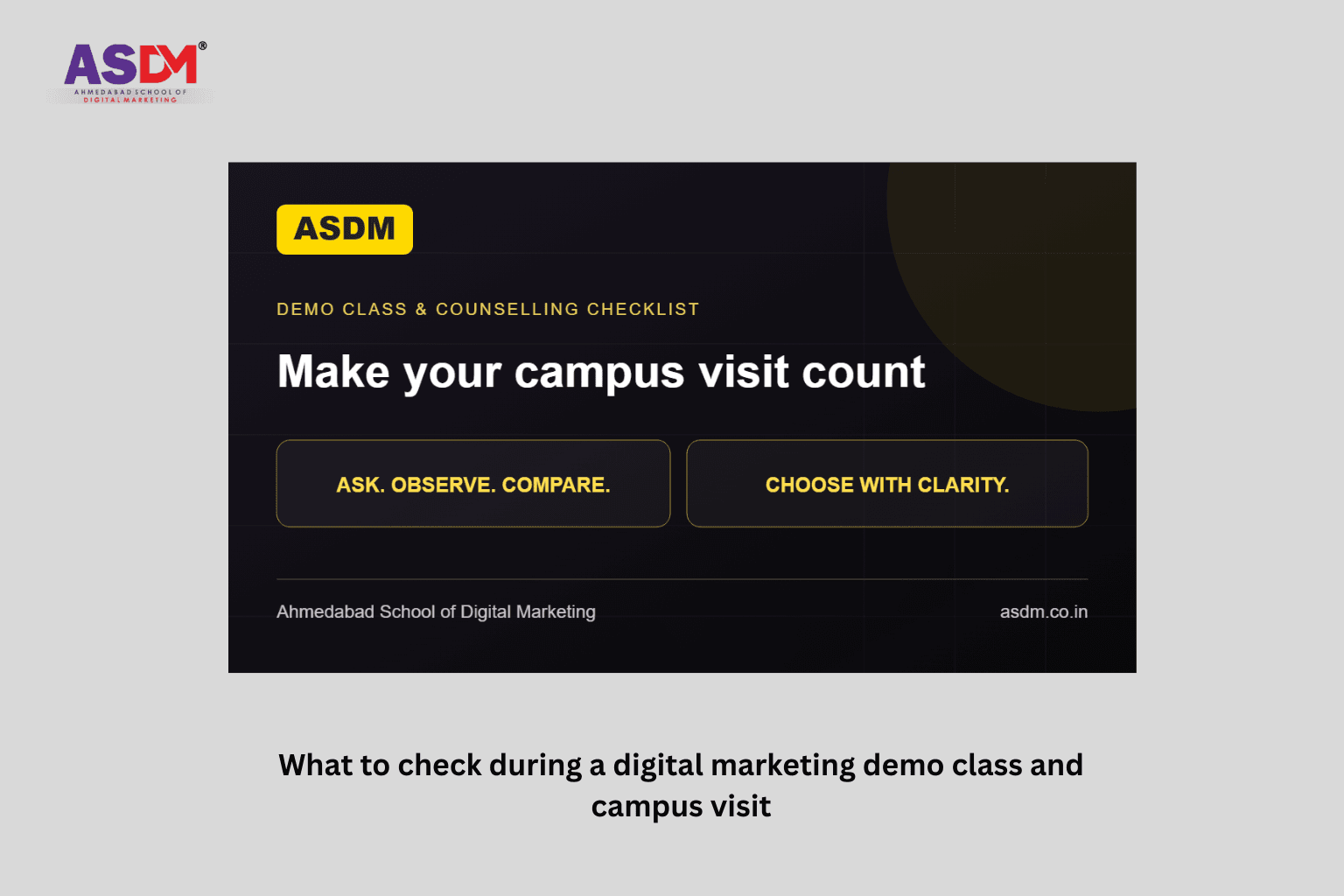 What to check during a digital marketing demo class and campus visit