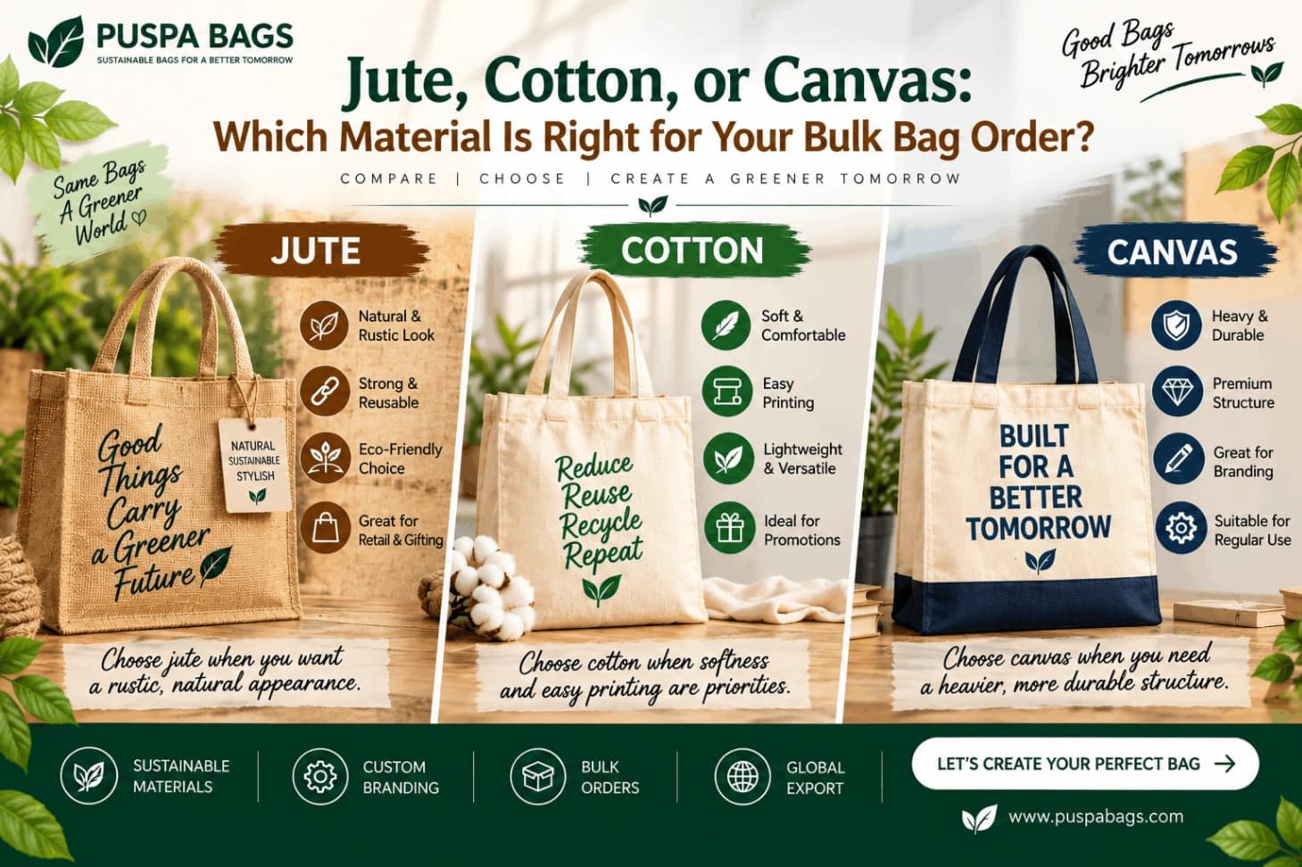 Jute, Cotton or Canvas: Which Material Is Right for Your Bulk Bag Order?