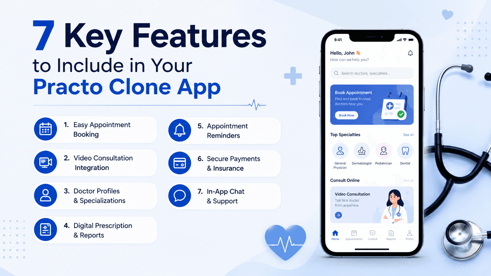 7 Key Features to Include in Your Practo Clone App