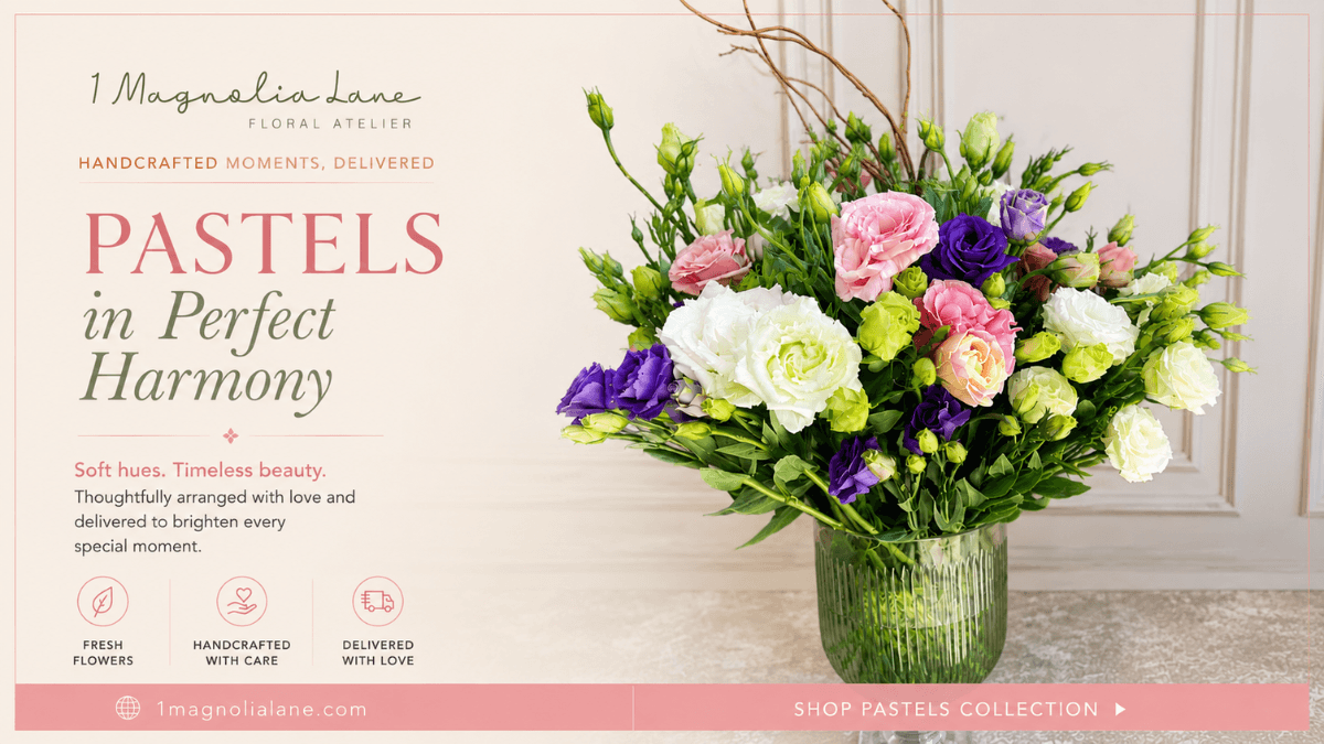 4.	Soft Pastel Floral Arrangements Designed with Fresh Blooms