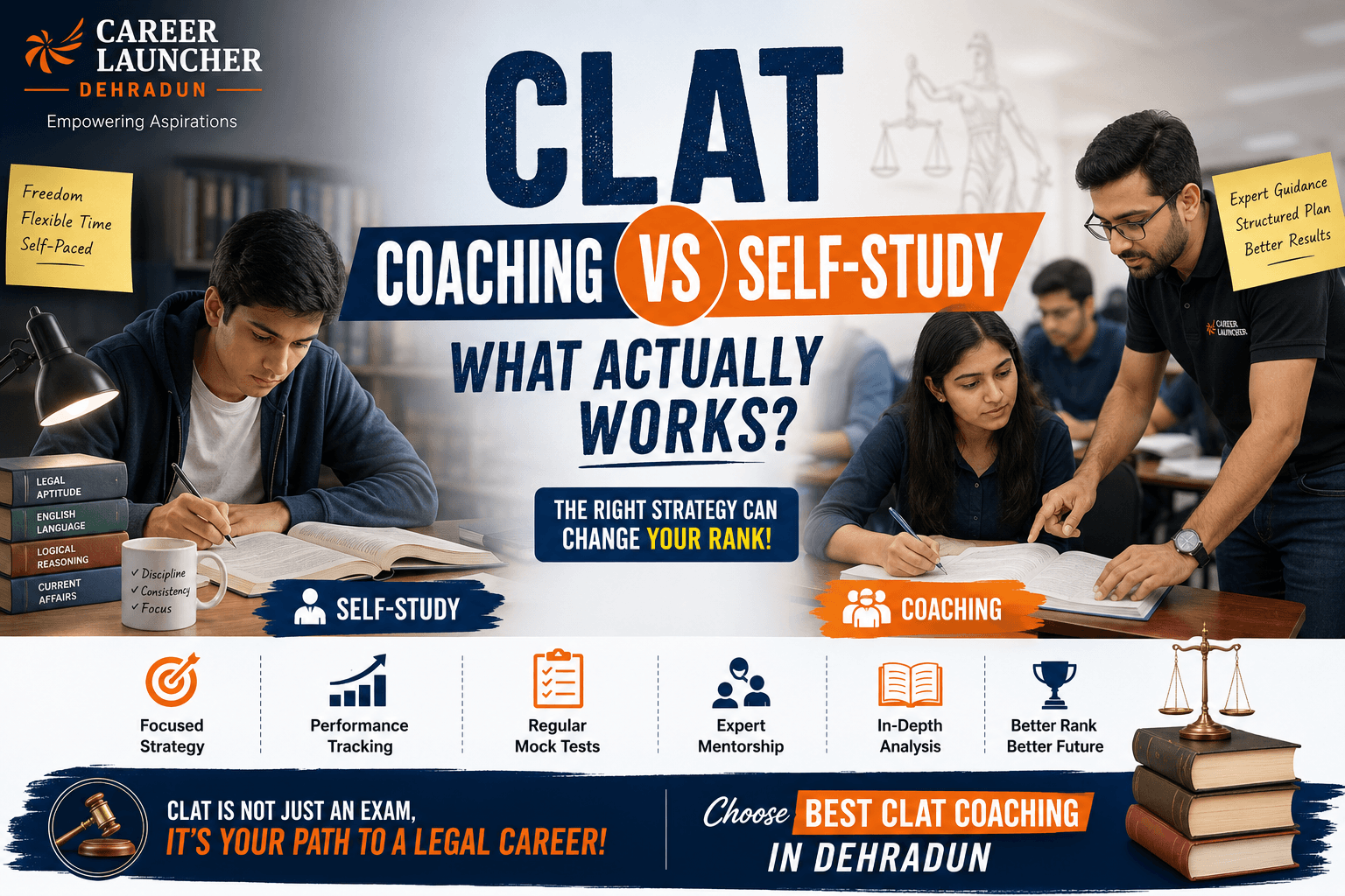 CLAT Coaching vs Self-Study: Which Strategy Actually Gives Better Results?