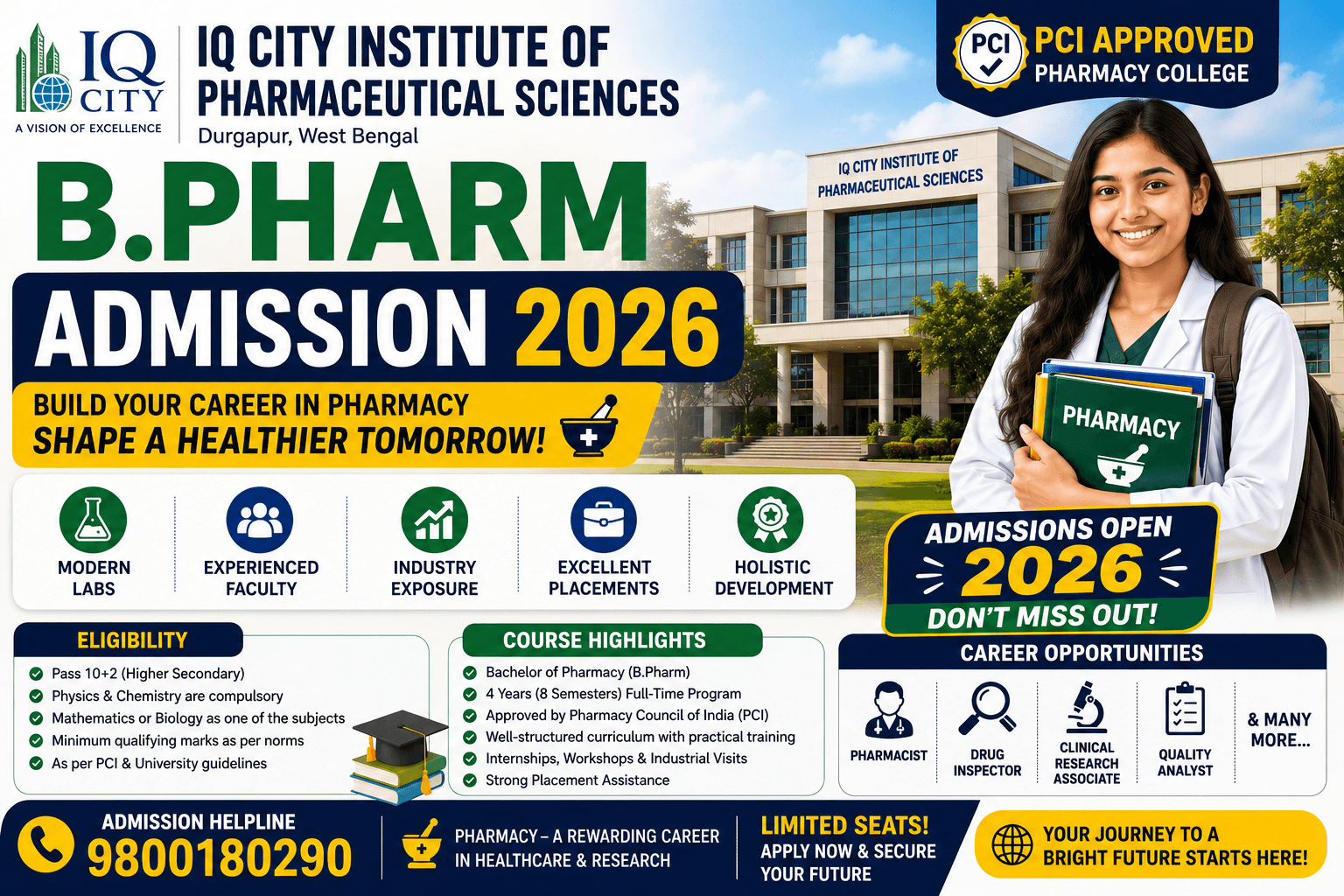 IQ City Institute of Pharmaceutical Sciences B.Pharm Admission 2026
