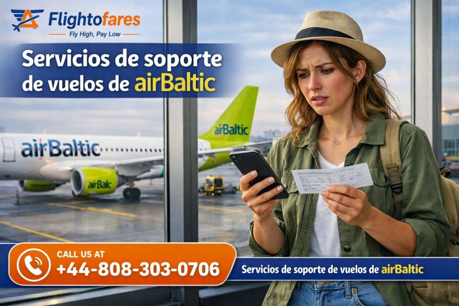 Servicios de soporte de vuelos de airBaltic +44-808-303-0706