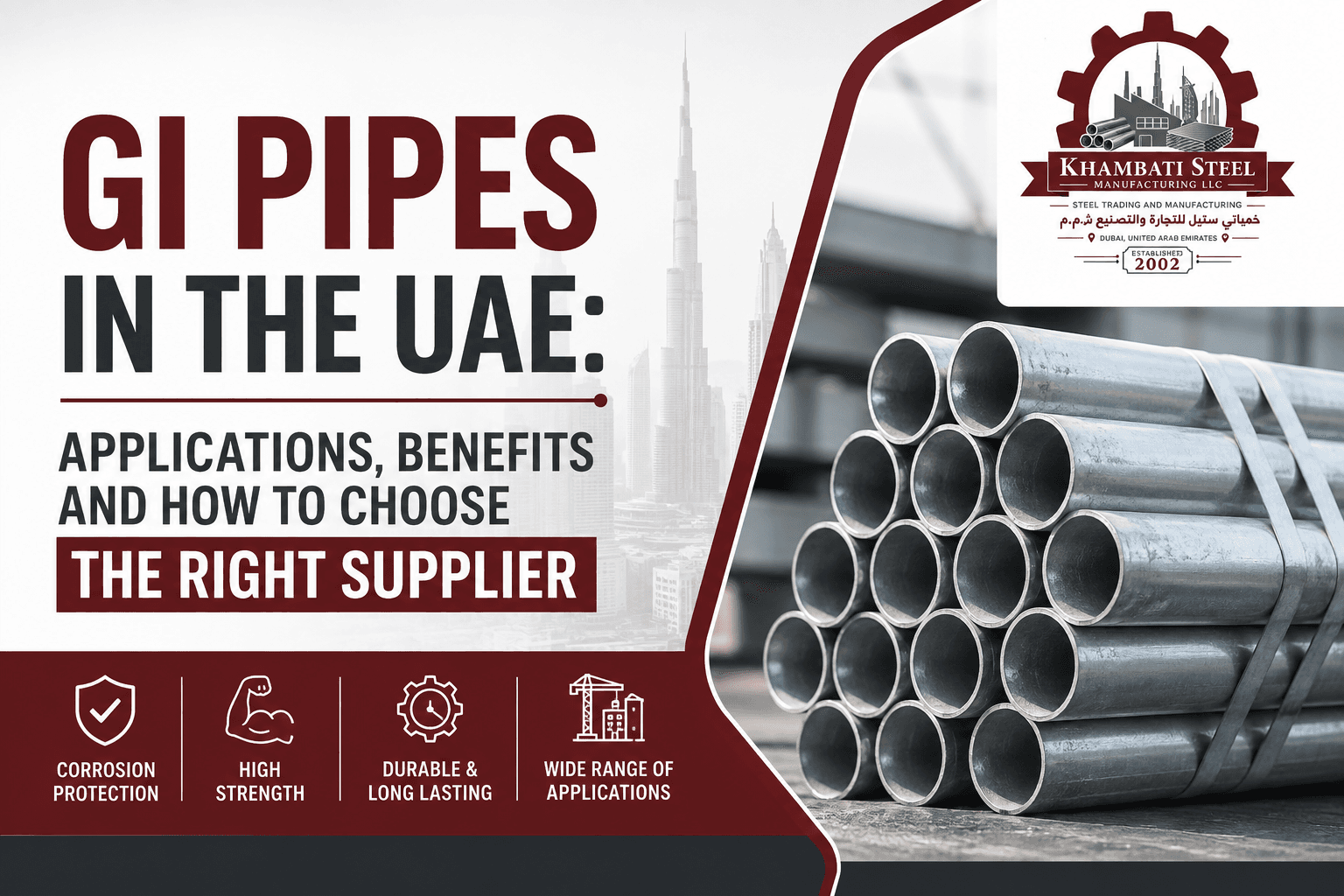 GI Pipes in the UAE: Applications, Benefits and How to Choose the Right Supplier