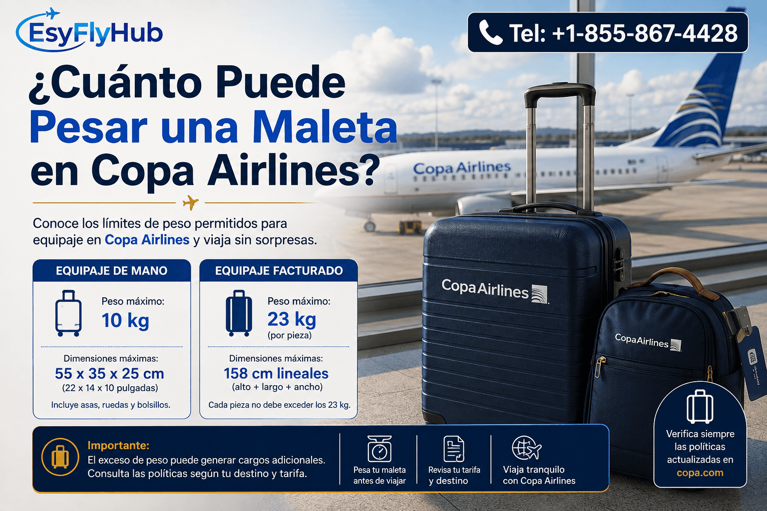 ¿Cuánto Puede Pesar una Maleta en Copa Airlines?