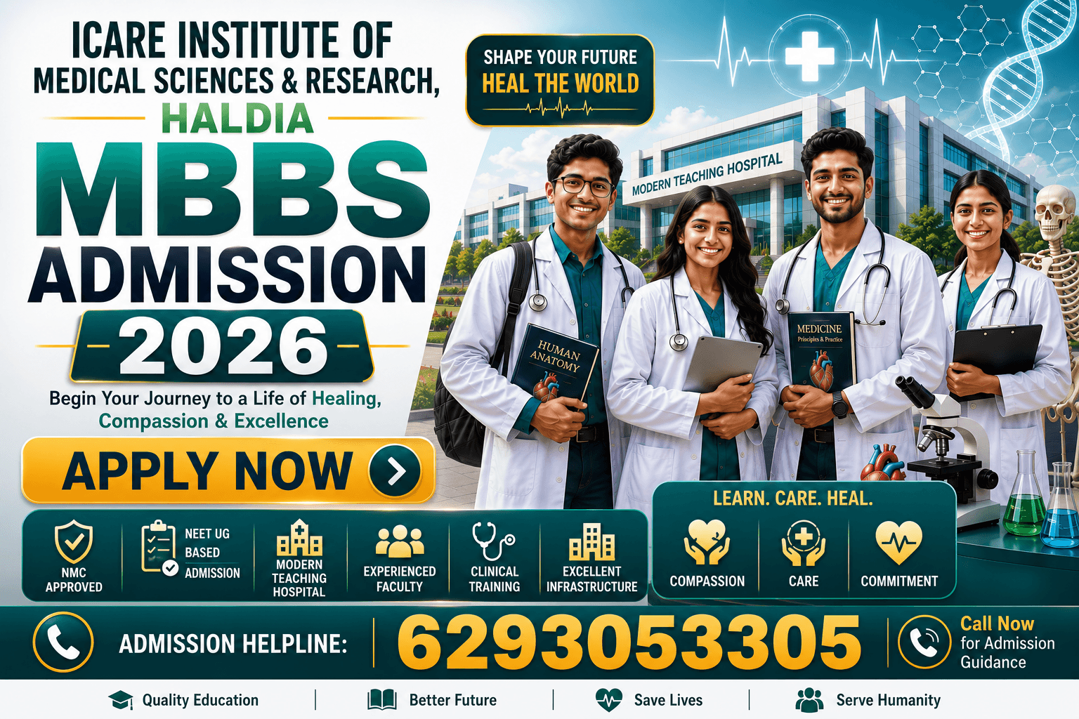 ICARE Institute of Medical Sciences & Research MBBS Admission 2026