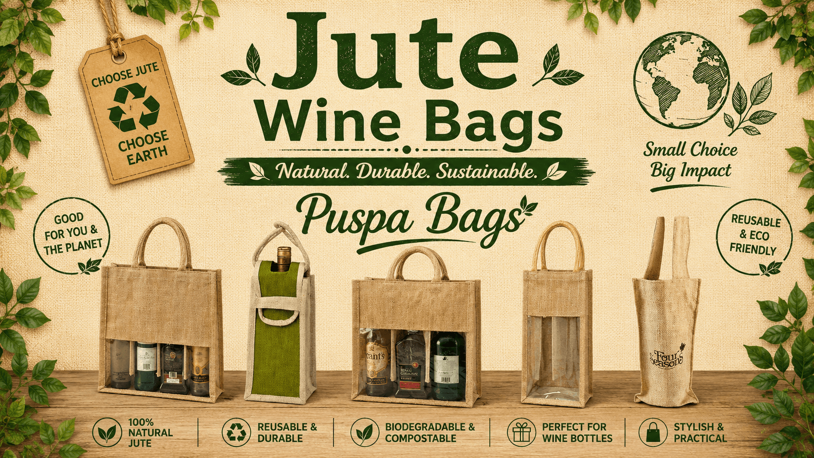 Jute Wine Bags – Premium Eco-Friendly Wine Packaging for Global Buyers