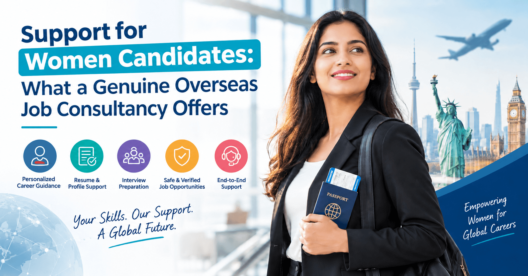 Support for Women Candidates: What a Genuine Overseas Job Consultancy Offers