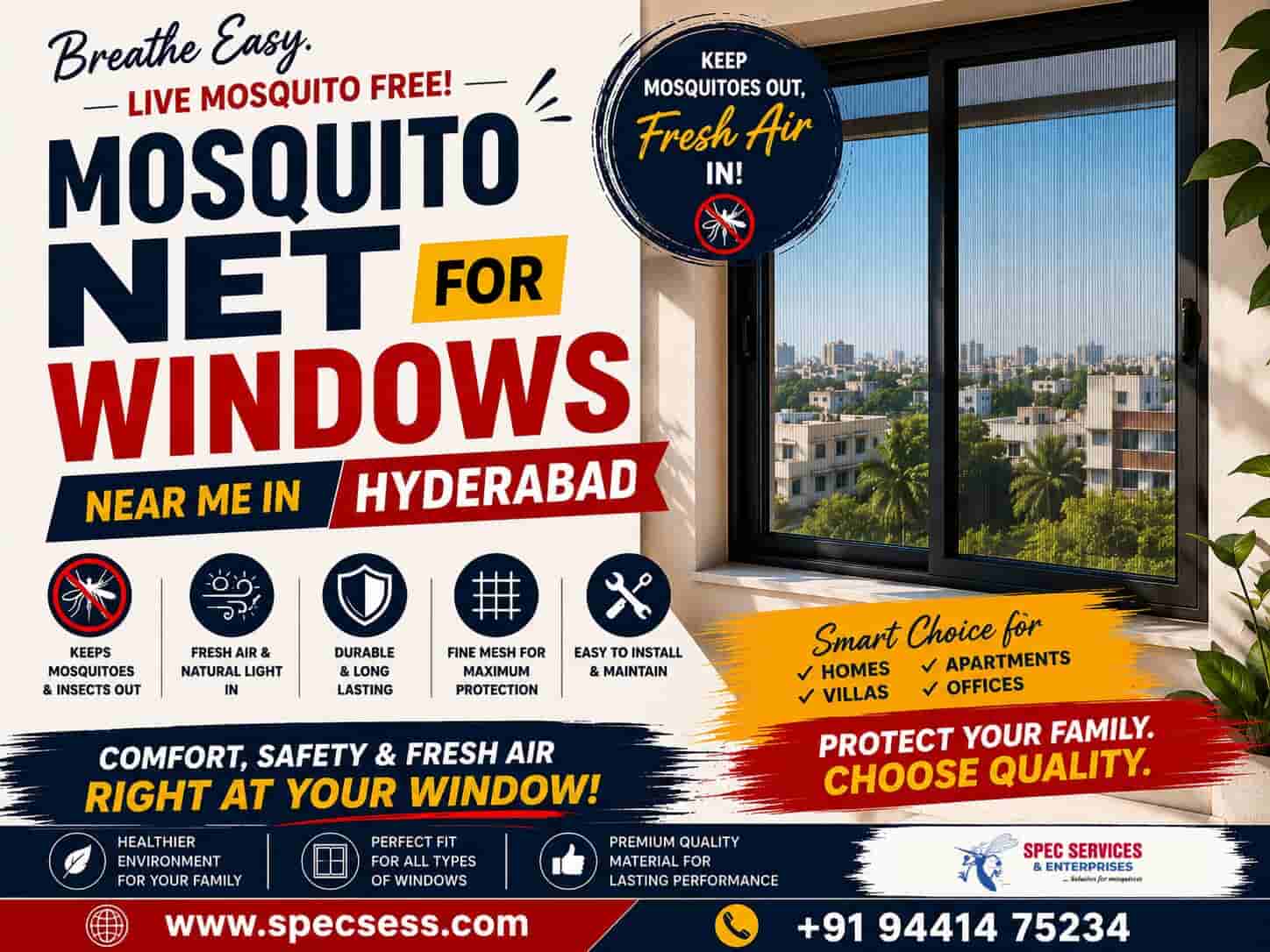 Mosquito Net for Windows Near Me in Hyderabad