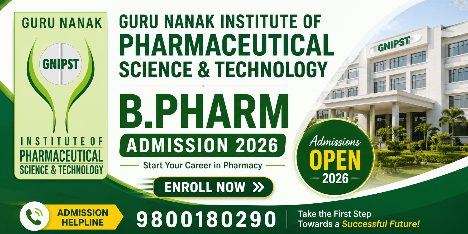 GNIPST B.Pharm Admission 2026