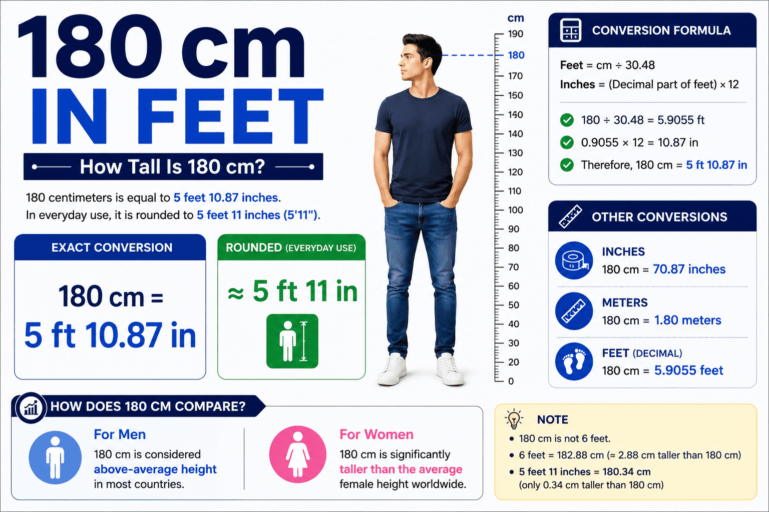How Tall Is 180 cm in Feet? Complete Height Conversion Guide
