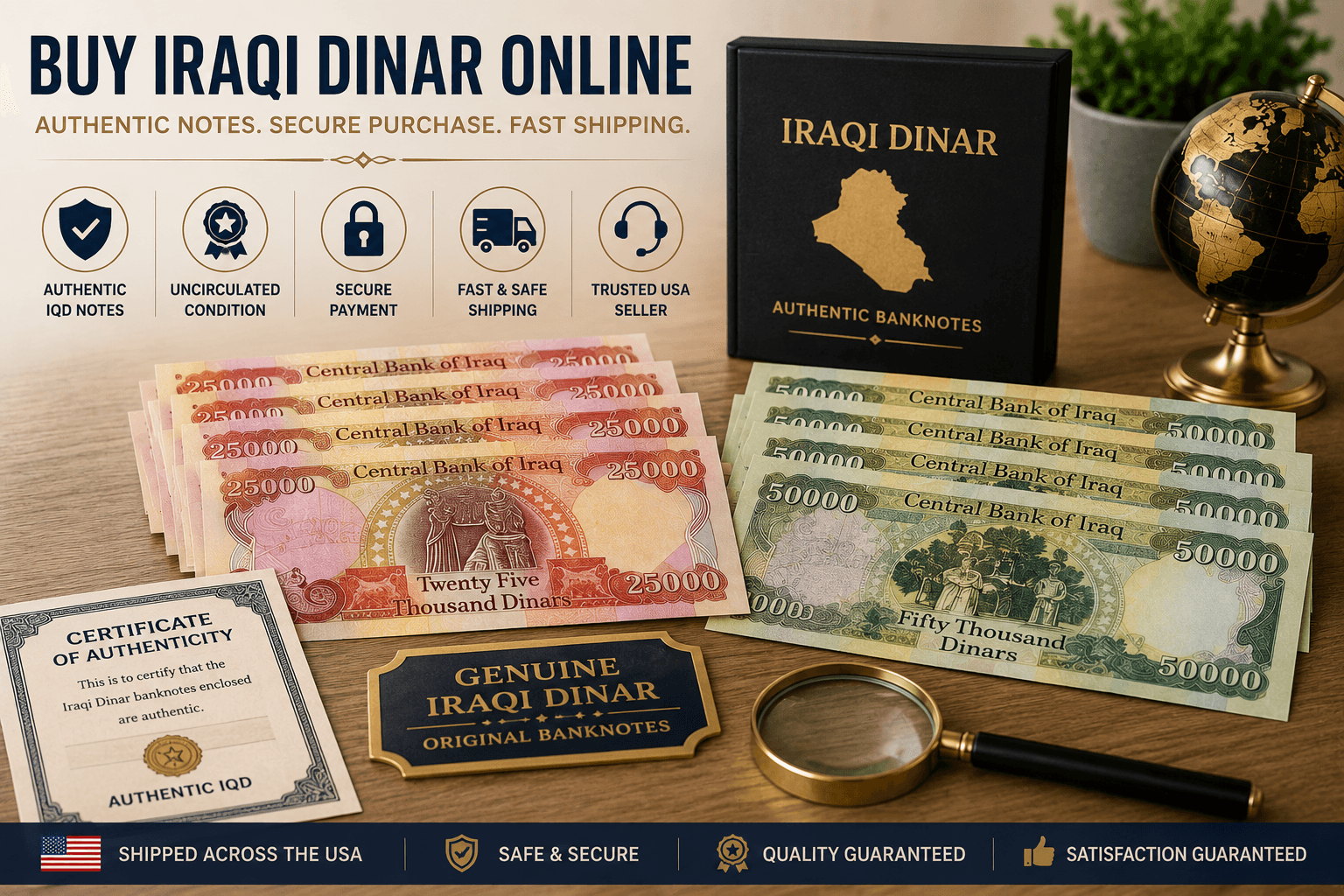 Buy Dinar Online Safely| What USA Buyers Should Know About Iraqi Dinar Notes