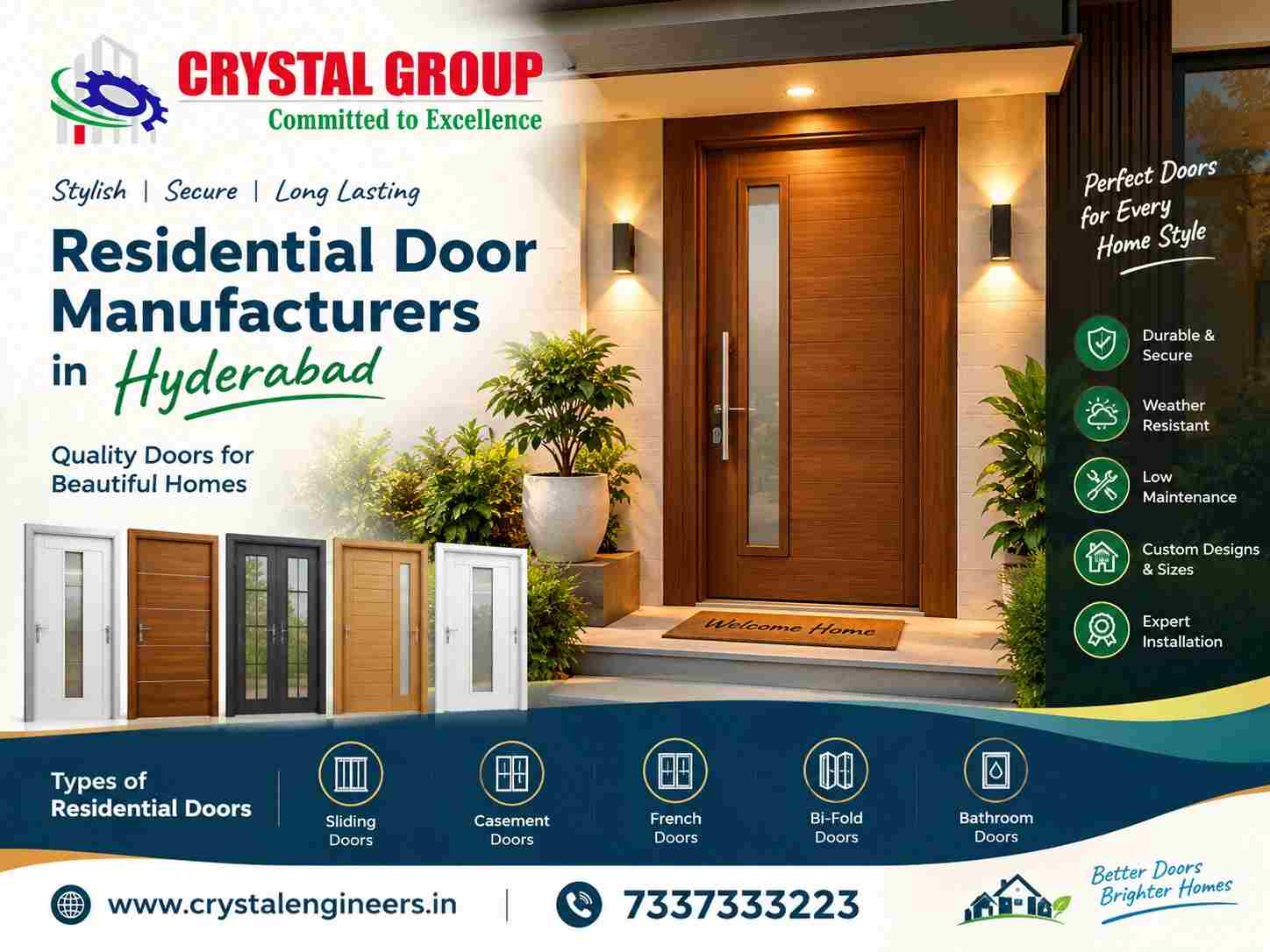 Residential Door Manufacturers in Hyderabad – CRYSTAL ENGINEERS