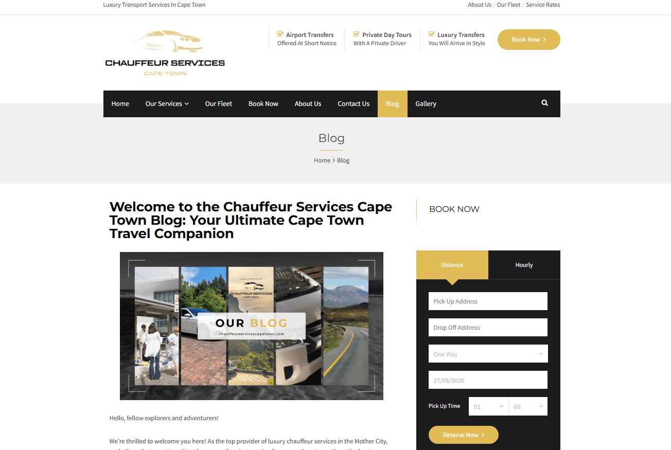 Chauffeur Services Cape Town Blog