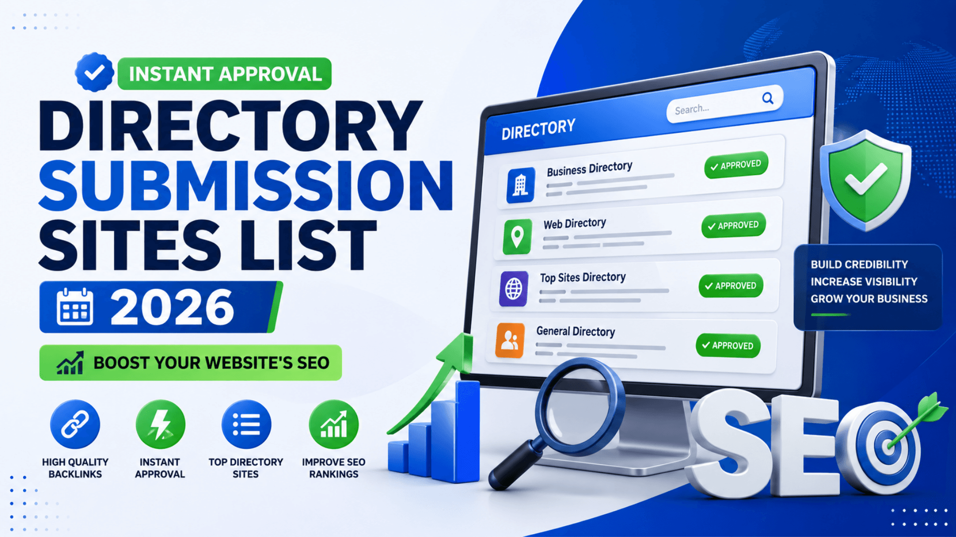 Instant Approval Directory Submission Sites List 2026: Boost Your Website SEO