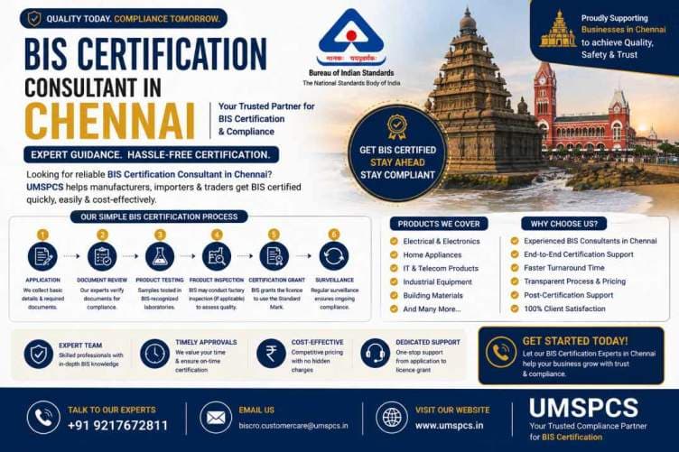 BIS Certification Consultant in Chennai: A Complete Guide for Manufacturers and Businesses