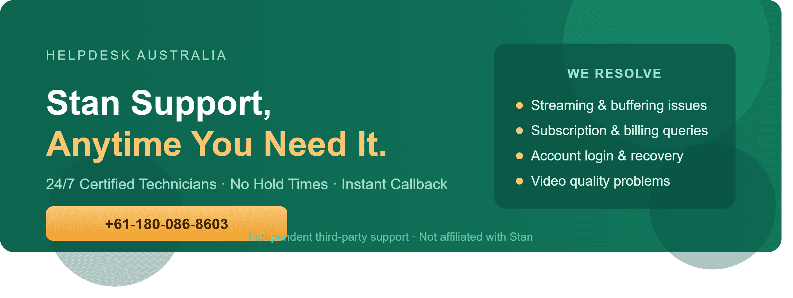 Resolve Stan Issues Quickly with Expert Assistance at +61-180-086-8603