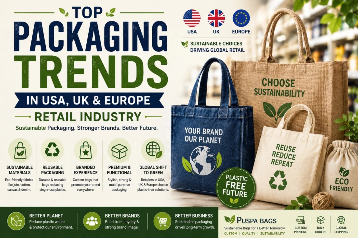 Top Packaging Trends in USA, UK & Europe Retail Industry