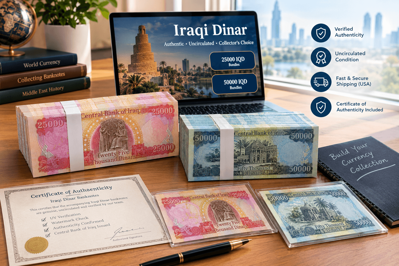 Best Uncirculated 25000 & 50000 IQD Bundles to Buy Online in the USA