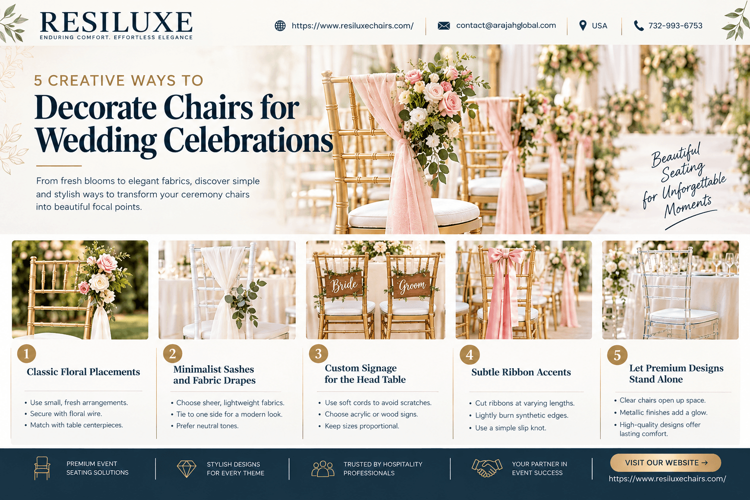 How to Create Elegant Wedding Seating with Resiluxe Chairs