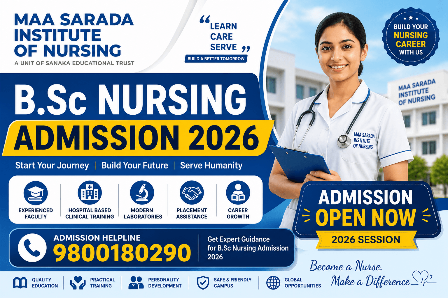 Maa Sarada Institute of Nursing Durgapur B.Sc Nursing Admission 2026