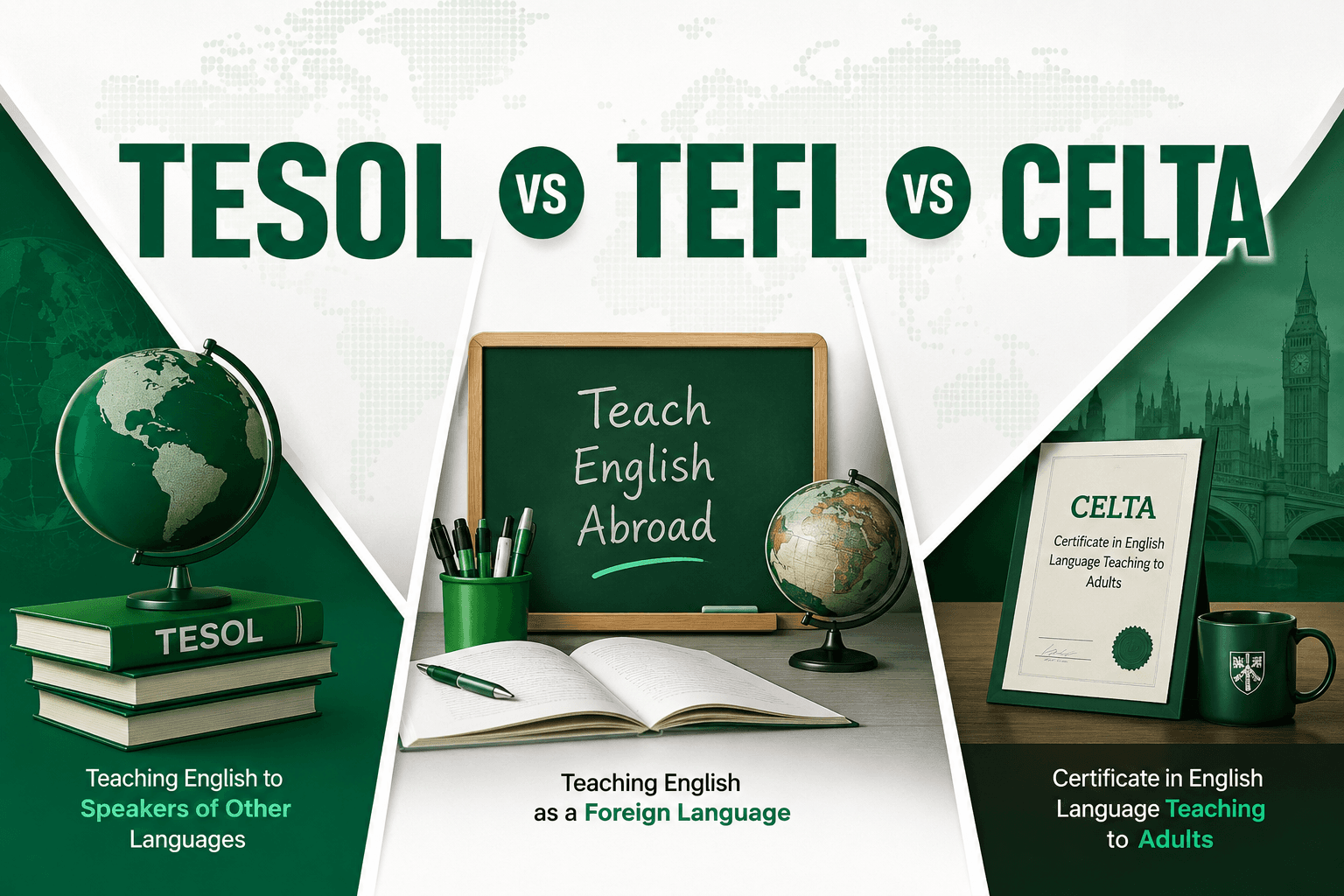 TESOL vs TEFL vs CELTA: Which Wins in 2026?