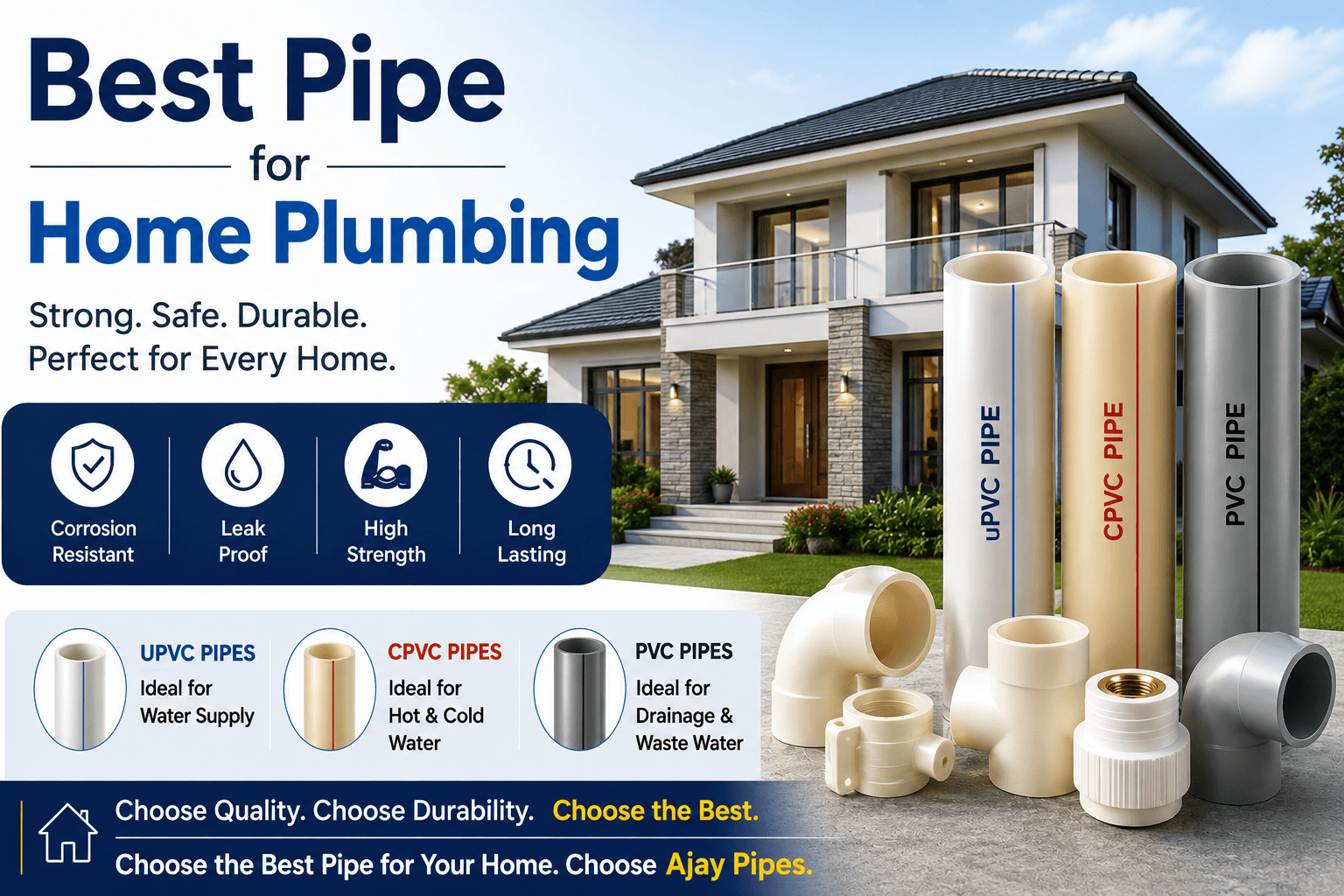 Best Pipe for Home Plumbing | Ajay Pipes