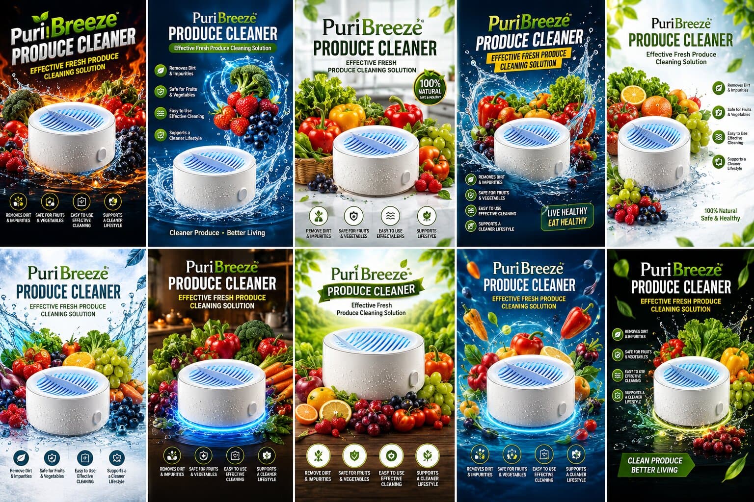 PuriBreeze Produce Cleaner for Fruits and Vegetables Daily Care