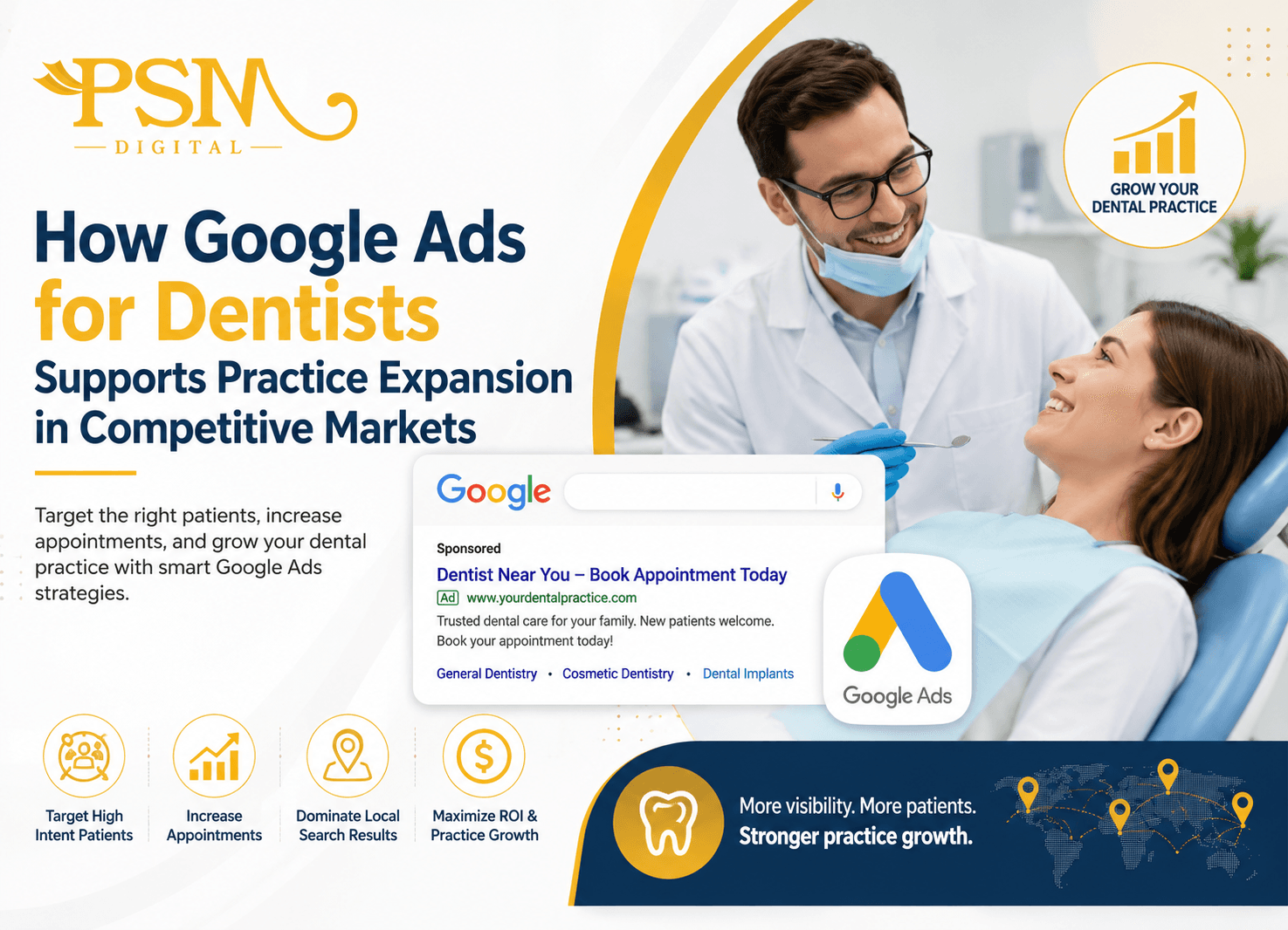 How Google Ads for Dentists Supports Practice Expansion in Competitive Markets