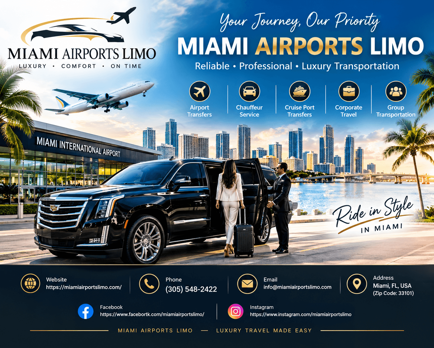 Best Miami Car Service & Chauffeur Near Me | 24/7 Service
