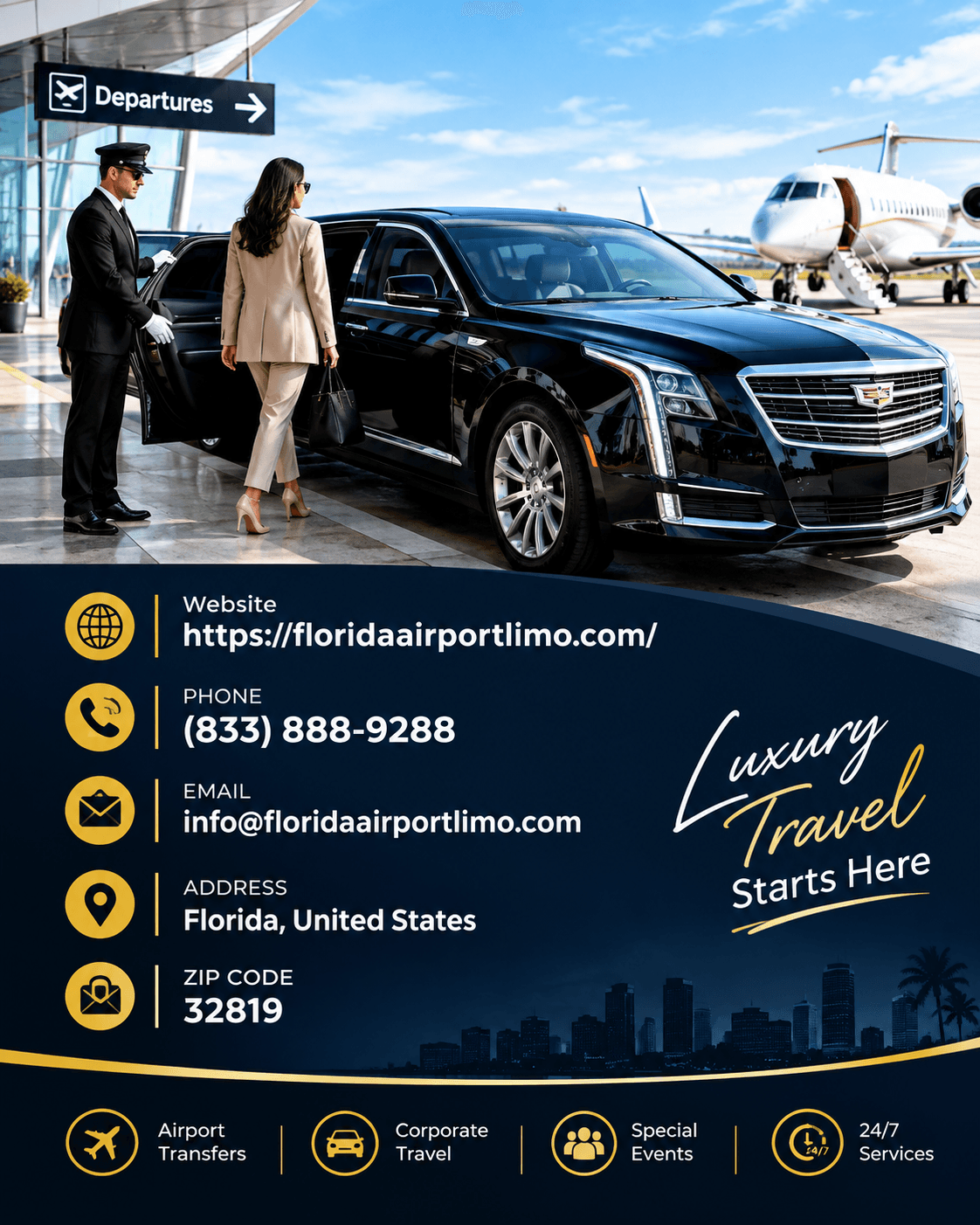 Luxury Airport Limo Service in Florida | Airport Transportation & Chauffeur Service