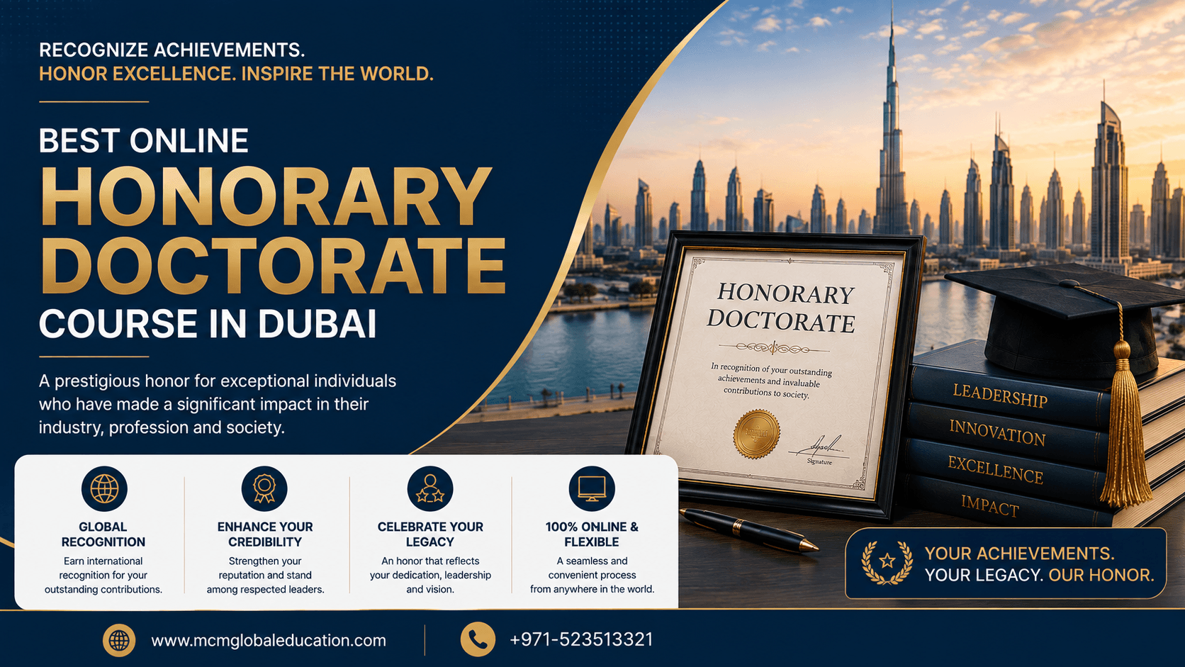 Best Online Honorary Doctorate Course in Dubai