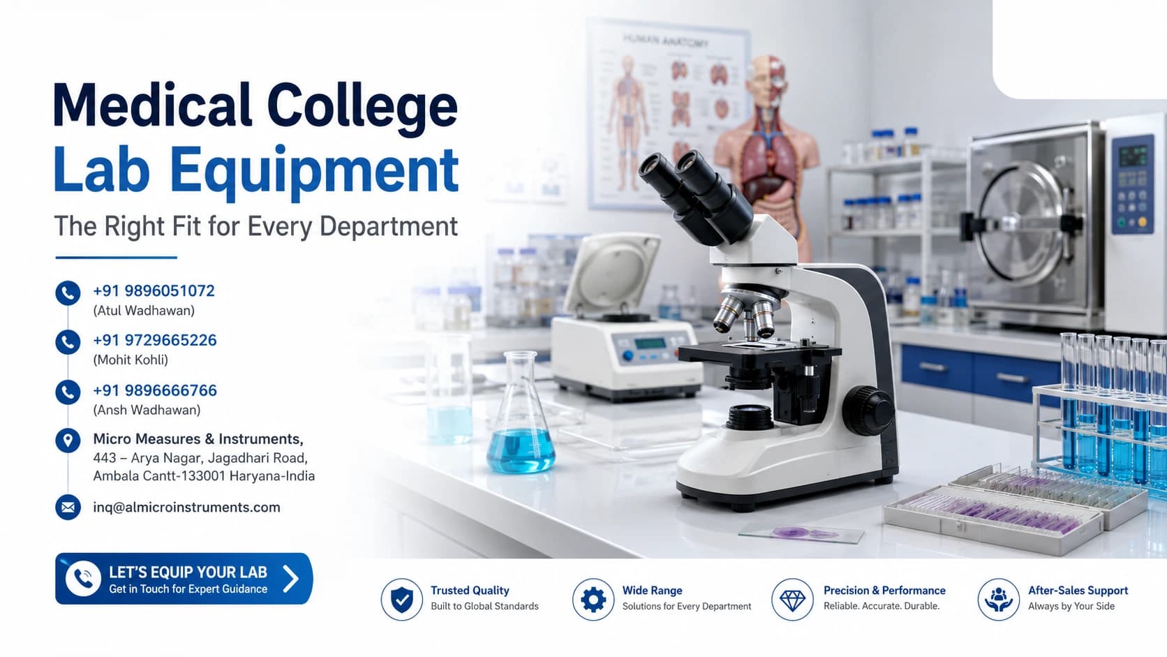 Medical College Lab Equipment Manufacturer in India for Complete Laboratory Solutions