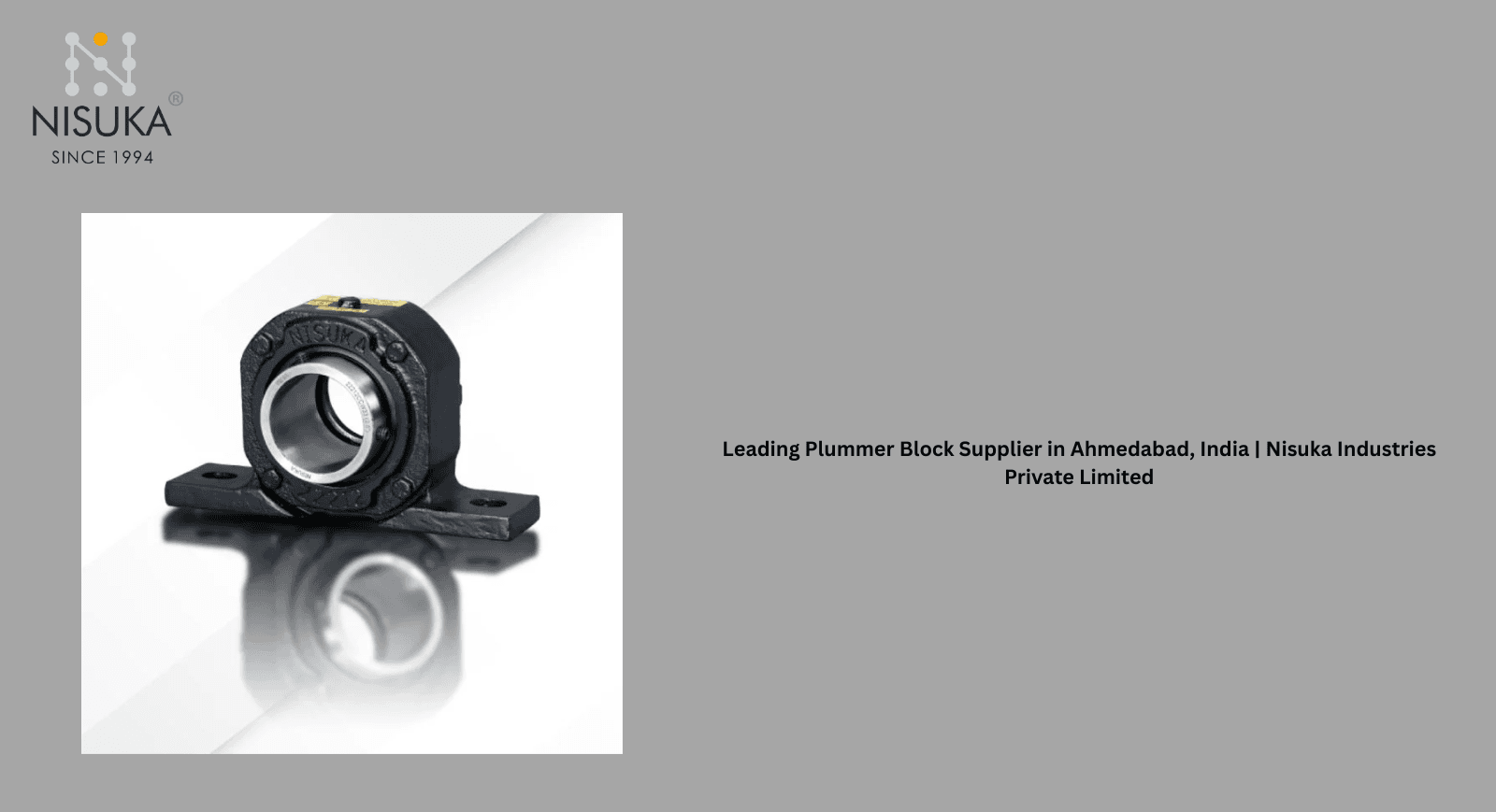 Leading Plummer Block Supplier in Ahmedabad, India | Nisuka Industries Private Limited