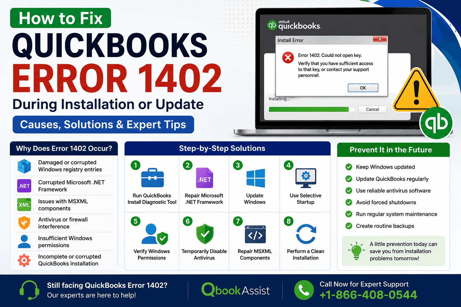 How to Fix QuickBooks Error 1402 During Installation or Update
