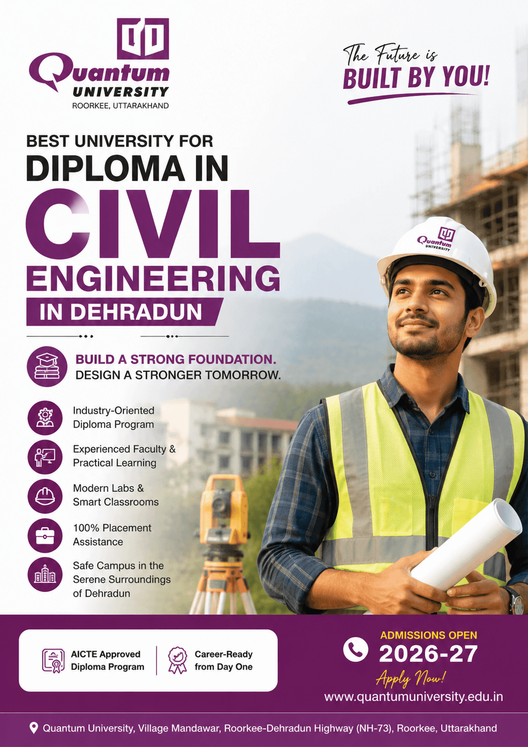 best university for diploma in civil engineering in dehradun