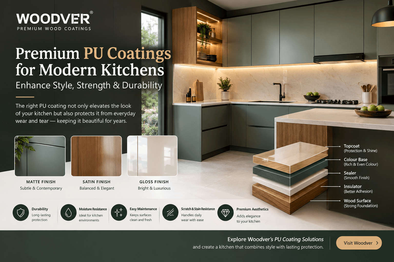 Premium PU Coatings for Modern Kitchens: Enhance Style, Strength & Durability