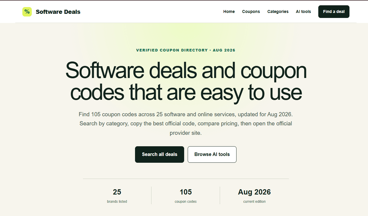 Software Deals – Verified Discounts & Promo Codes for SaaS and AI Tools
