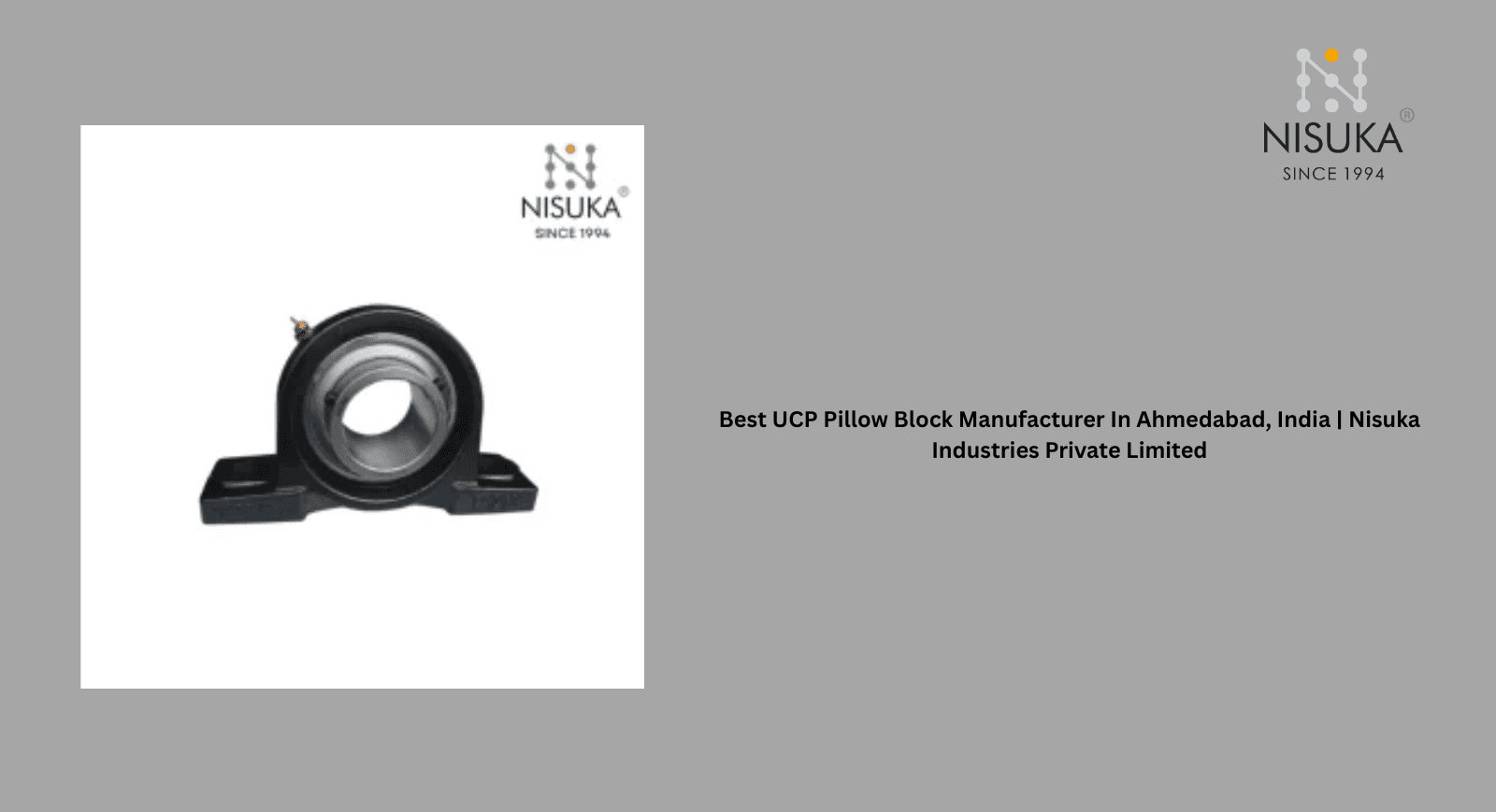 Best UCP Pillow Block Manufacturer In Ahmedabad, India | Nisuka Industries Private Limited